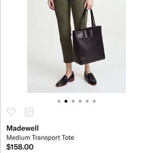 Madewell Medium Leather Transport Tote Black